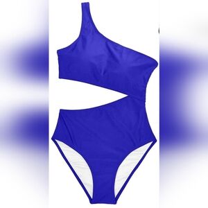 Women's One Piece Bathing Suit One Shoulder Swimsuit Cutout Swimwear Monokini M